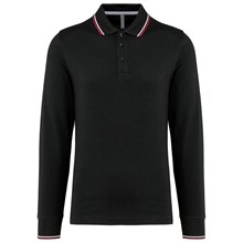 Polo maille piquée manches longues homme