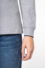 Polo maille piquée manches longues femme