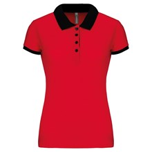 Polo piqué bicolore femme
