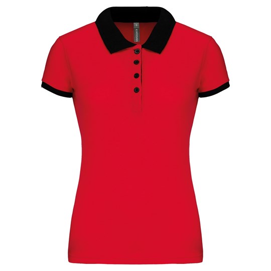 Polo piqué bicolore femme
