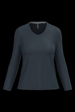 T-shirt col V manches longues femme