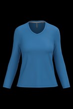 T-shirt col V manches longues femme