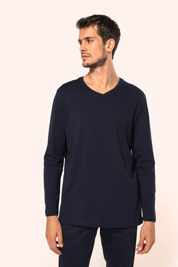 T-shirt Supima® col V manches longues homme
