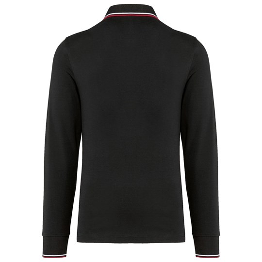 Polo maille piquée manches longues homme