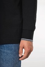 Polo maille piquée manches longues homme