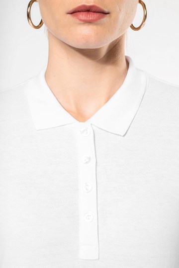 Polo piqué manches longues femme