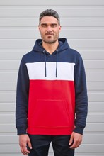Sweat-shirt tricolore à capuche unisexe
