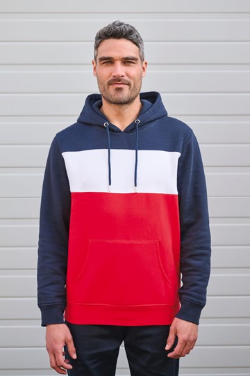 Sweat-shirt tricolore à capuche unisexe