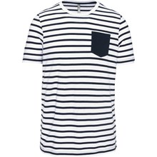 T-shirt rayé marin avec poche manches courtes homme