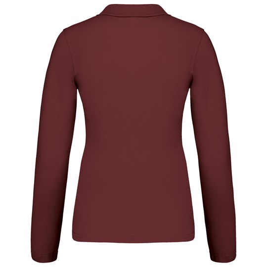 Polo piqué manches longues femme