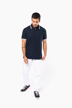 Polo homme manches courtes à liserés contrastés