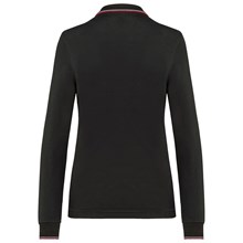 Polo maille piquée manches longues femme