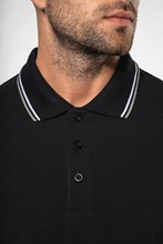 Polo maille piquée manches longues homme