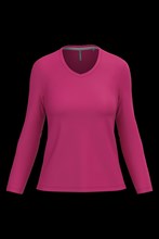 T-shirt col V manches longues femme