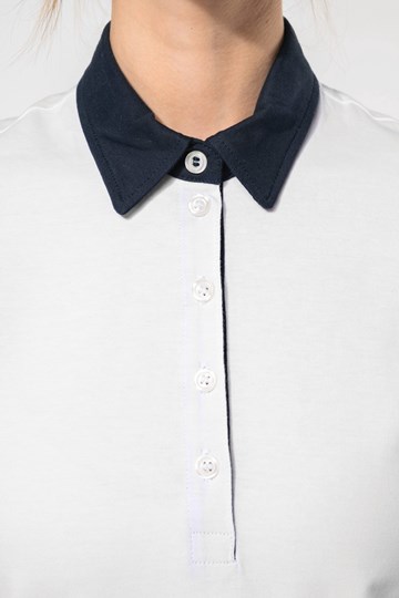 Polo jersey bicolore femme