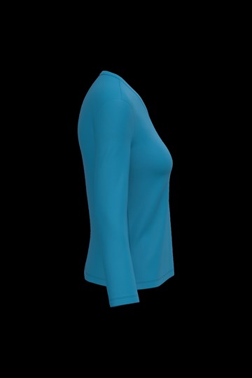 T-shirt col V manches longues femme