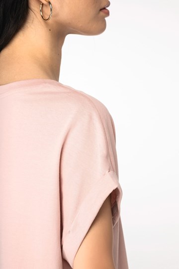 T-shirt écoresponsable manches à revers femme