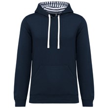 Sweat-shirt à capuche contrastée à motifs unisexe