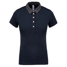 Polo jersey bicolore femme
