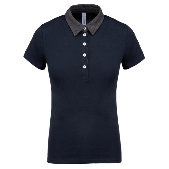 Polo jersey bicolore femme