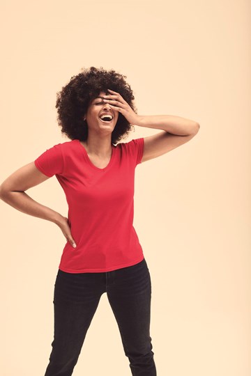 T-shirt femme col v Valueweight (61-398-0)