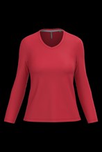 T-shirt col V manches longues femme