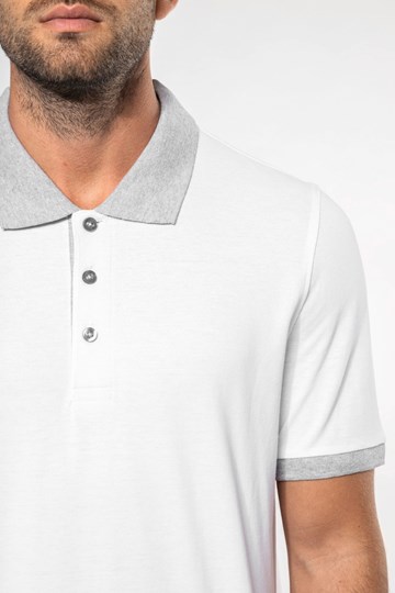 Polo piqué bicolore homme