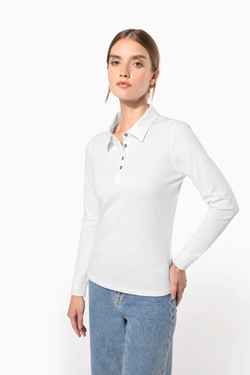 Polo jersey manches longues femme