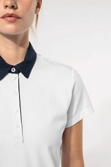 Polo jersey bicolore femme