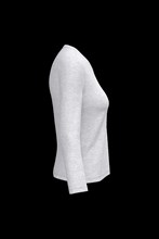 T-shirt col V manches longues femme