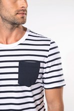 T-shirt rayé marin avec poche manches courtes homme