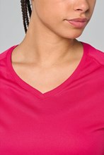 T-shirt de sport manches courtes col v femme