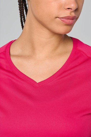 T-shirt de sport manches courtes col v femme