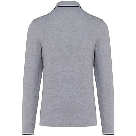 Polo maille piquée manches longues homme