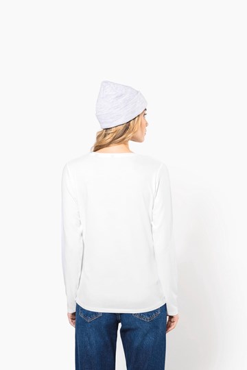 T-shirt col rond manches longues femme