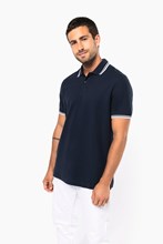 Polo homme manches courtes à liserés contrastés