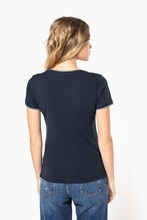 T-shirt maille piquée col V femme