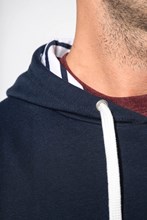 Sweat-shirt à capuche contrastée à motifs unisexe